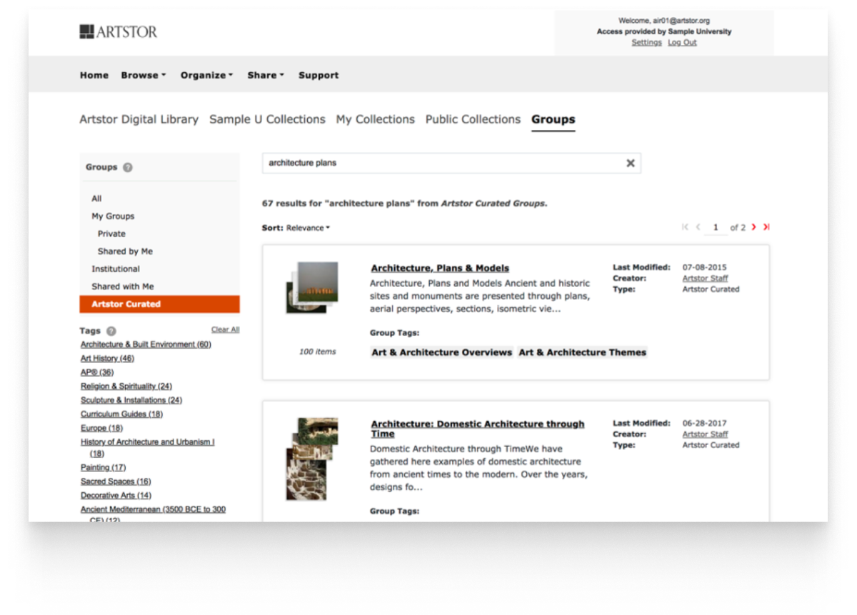 image of the original Artstor image groups